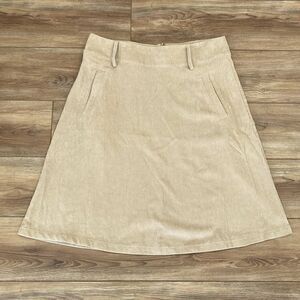 NWT Soulmate Women’s Beige Corduroy Knee Length A Line Skirt Size 18